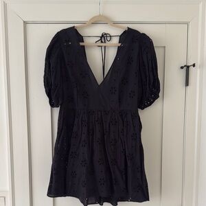 Chic Black Eyelet Blouse